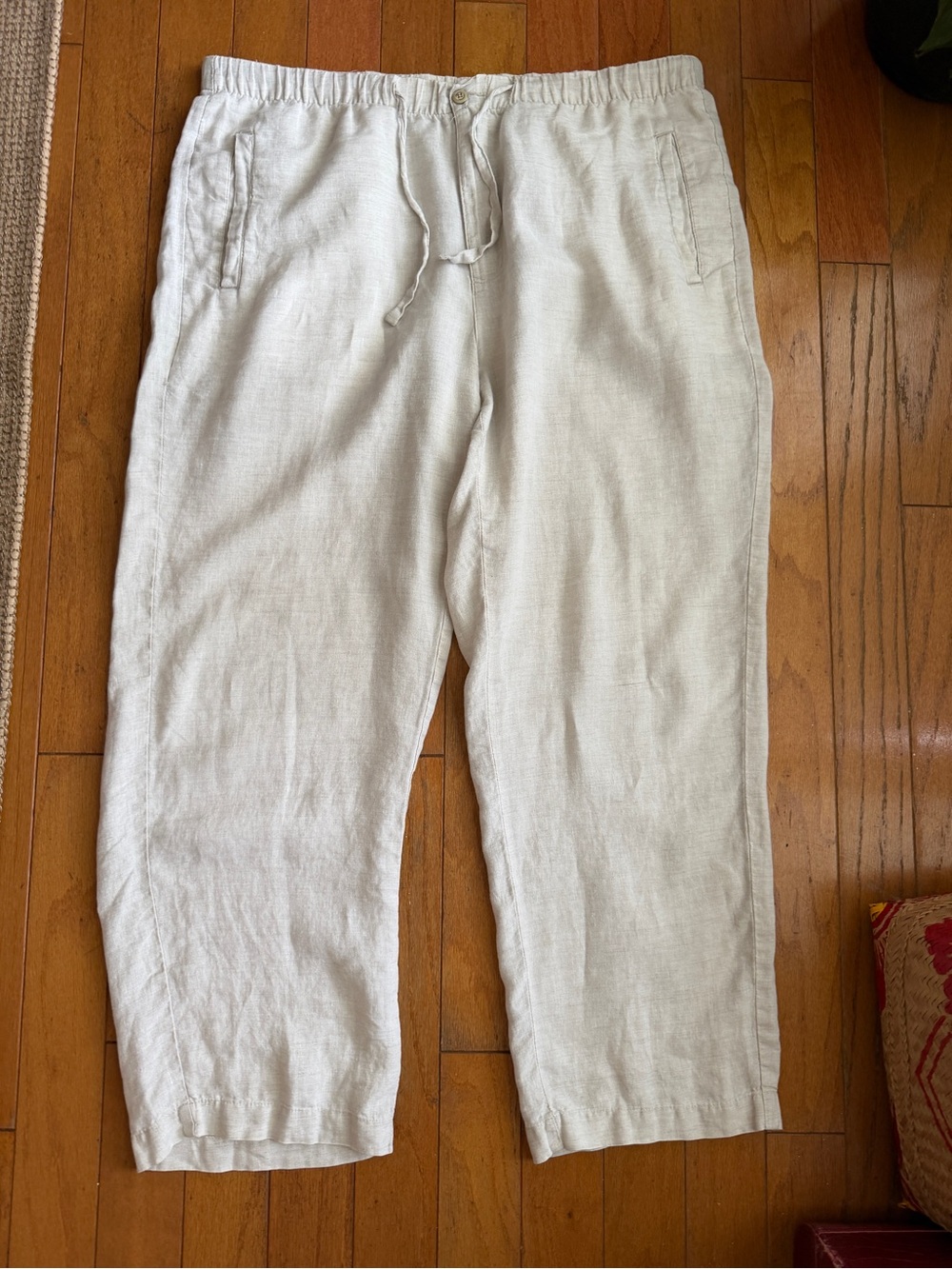 Ocean & Coast Tan Linen Pants Women’s Size XL Drawstring Waist Pockets